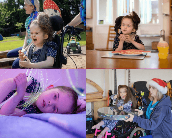 Collage of photos of a little girl at LBH